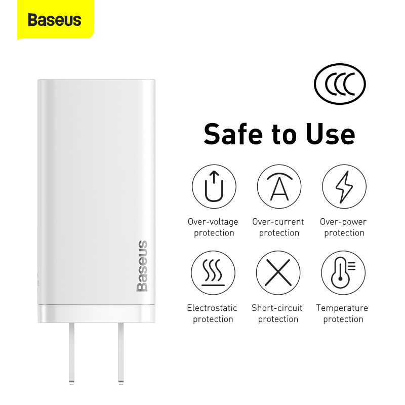 Baseus GaN2 Lite Quick Charger USB-C USB-A 65W 