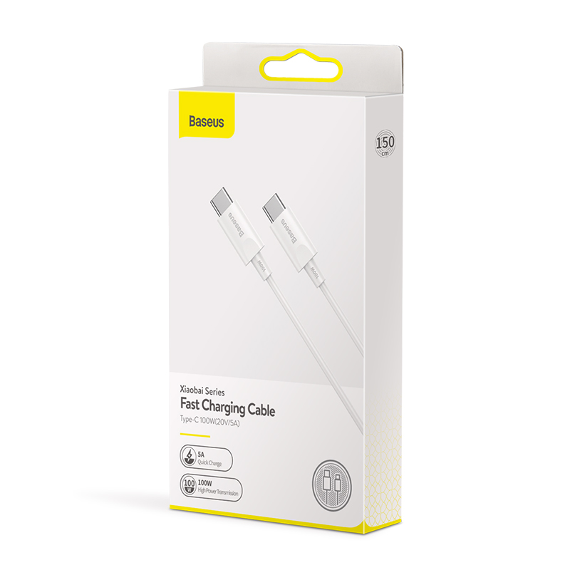 Baseus Xiaobai series fast charging Cable Type-C 100W 1.5m White