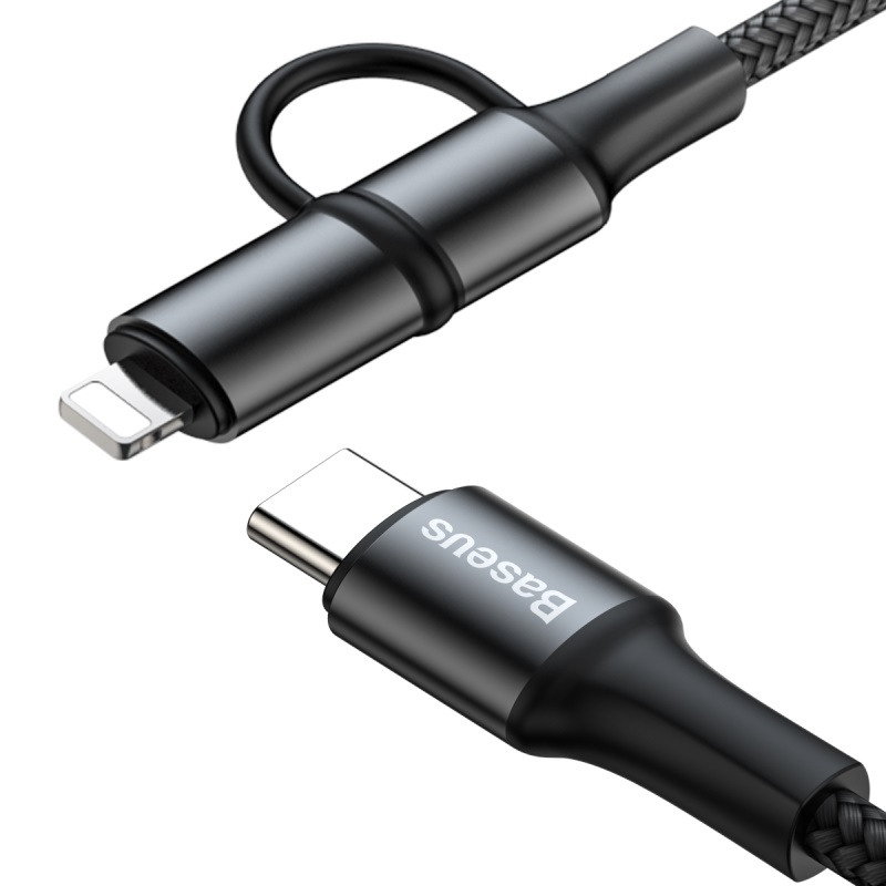 Baseus twins 2 in 1 cable Type-C to Type-C 60W Ip 20W Black