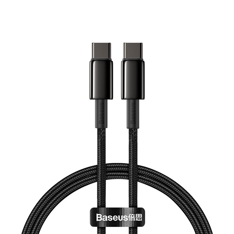 Baseus Tungsten Gold Fast Charging Data Cable Type-C to Type-C 100W 2m Black
