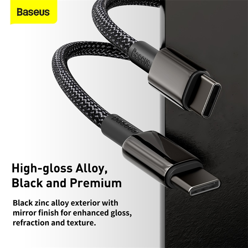 Baseus Tungsten Gold Fast Charging Data Cable Type-C to Type-C 100W 2m Black
