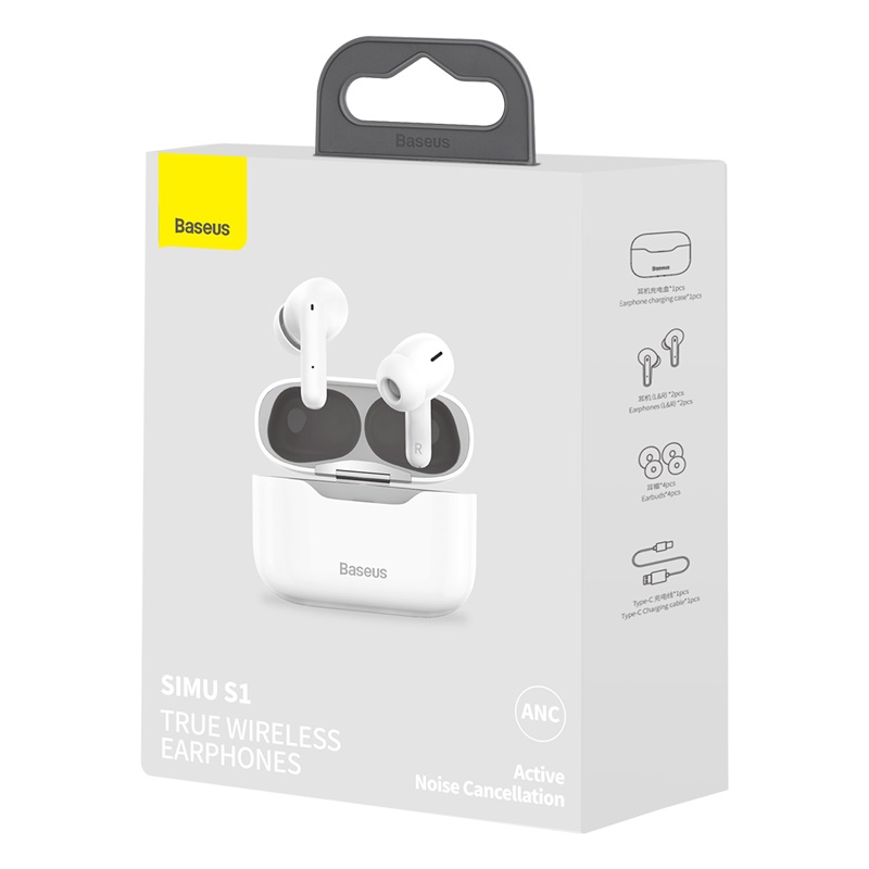 Baseus Active Noise Cancelling-True Wireless Earphone S1 White