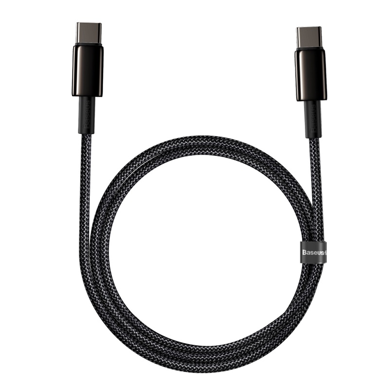 倍思钨金快充数据线 Type-C 至 Type-C 100W 2米 黑色
